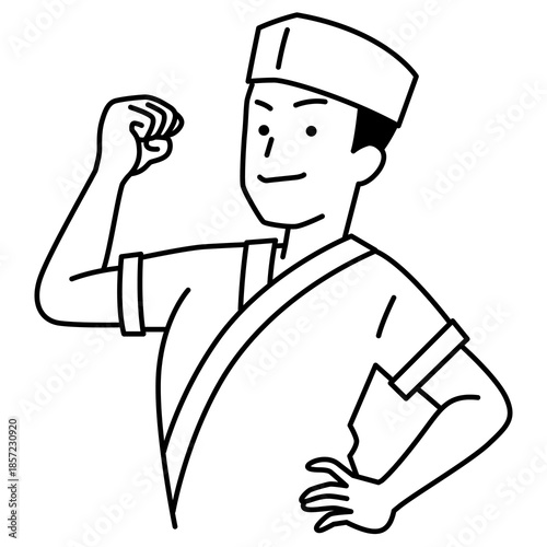 頼もしい和食屋の男性店員