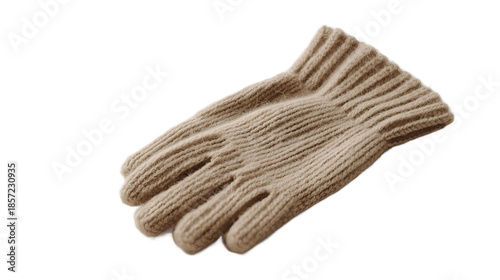 Warm Woolen Gloves Isolated on Black Background, Cozy Winter Accessory