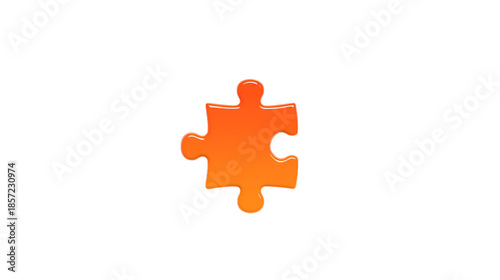 Shiny Gradient Puzzle Piece Isolated on Black Background, Business Concept