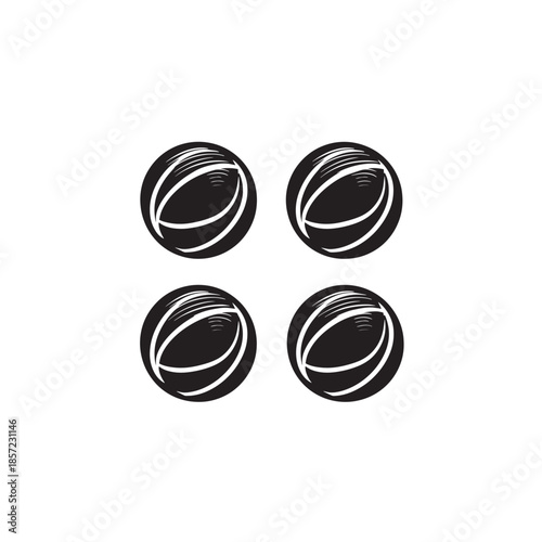 Petanque Balls Icon Art Minimal Concept