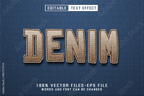 Denim 3d Text - Editable Text Effect	