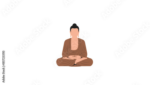 Meditating person sitting cross legged on floor.