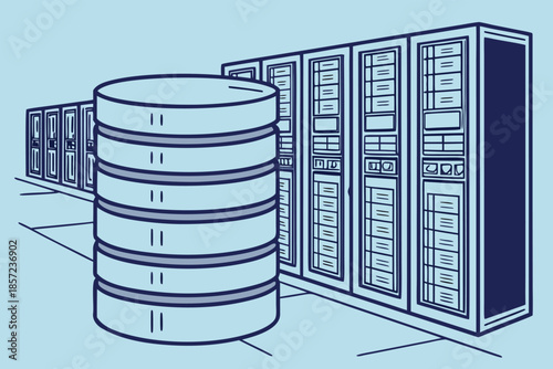 Server Rack or Database Stack Icon Representing Data Storage, Hosting, and Enterprise Technology