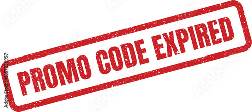 A distressed red rubber stamp impression displaying PROMO CODE EXPIRED text, signifying an invalid offer