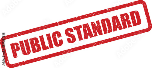 A grunge textured rubber stamp displaying the phrase PUBLIC STANDARD for regulatory or compliance documentation