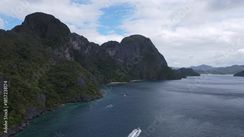 The aerial view of Bacuit Bay in the Philippines