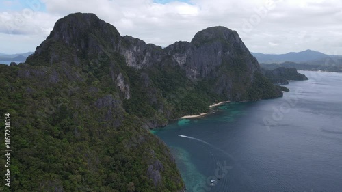 The aerial view of Bacuit Bay in the Philippines