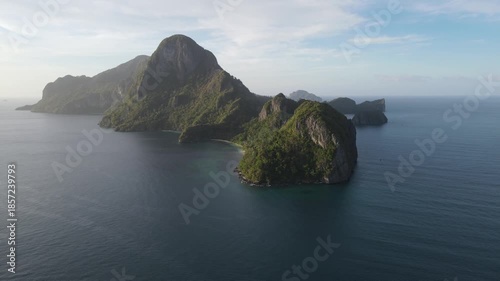 The aerial view of Bacuit Bay in the Philippines