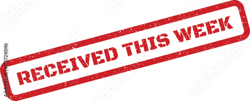 Distressed grunge effect stamp with RECEIVED THIS WEEK text, used for weekly tracking and updates