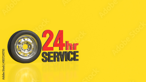 Twenty Four Hour Automotive Roadside Service Concept 3d render.