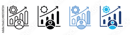 Business development icon set multiple style collection