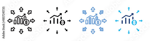 Expansion icon set multiple style collection