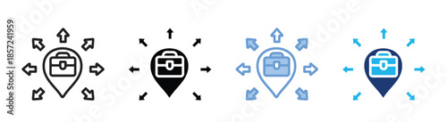 Business expansion icon set multiple style collection