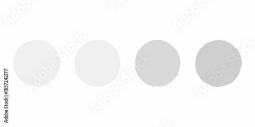 A series of four progressively darker grey circles arranged horizontally