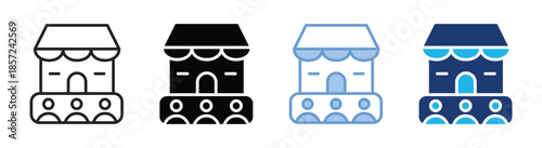 Market icon set multiple style collection