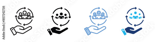 Customer retention icon set multiple style collection