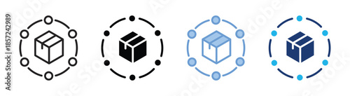 Distribution icon set multiple style collection