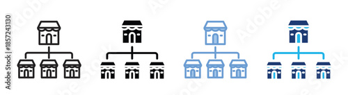 Franchise icon set multiple style collection