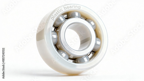 Detailed View of a Plastic Bearing with Ball Elements for Engineering Applications