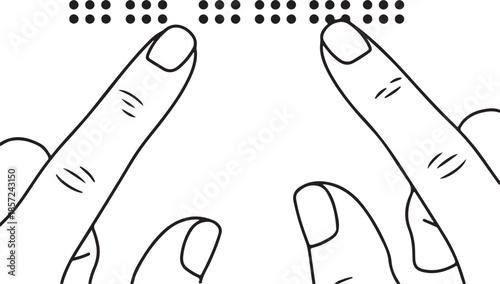 World Braille Day Vector – Hands Reading Braille Dots for Accessibility and Inclusion Awareness