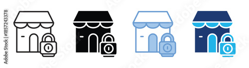 Market icon set multiple style collection