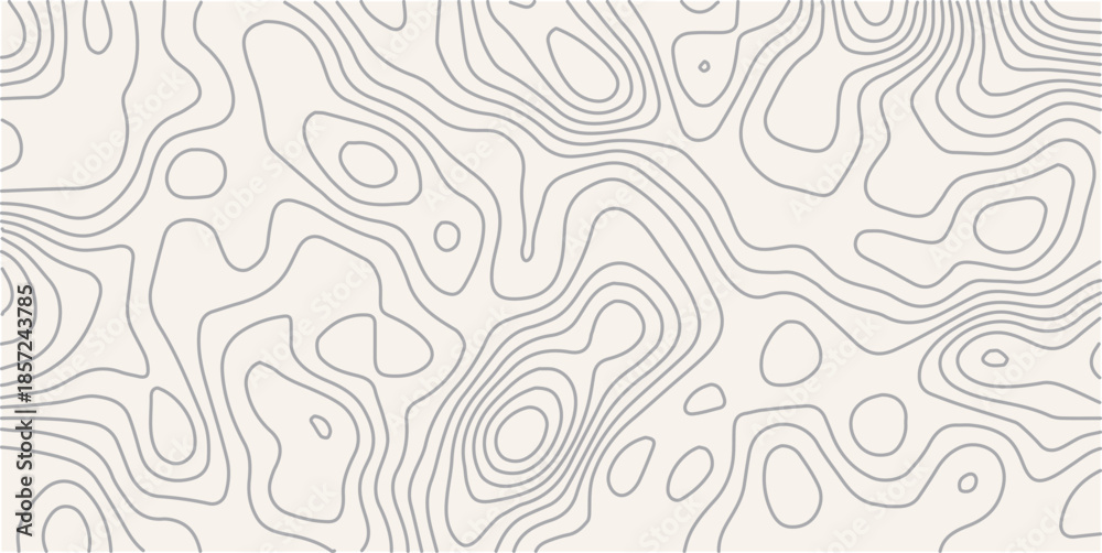 Fototapeta premium Topography wave line grid map. white wave line geography landscape Topography contour map on white background. Geographic mountain relief diagram line wave carve pattern.