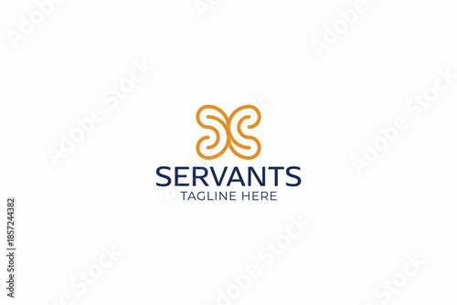 Sign Symbol for Servant Logo Abstract Linear Style icon Elegant Concept