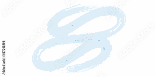 A light blue brushstroke style illustration of the number eight on white