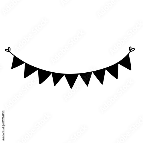 Doodle party bunting flags for decoration 