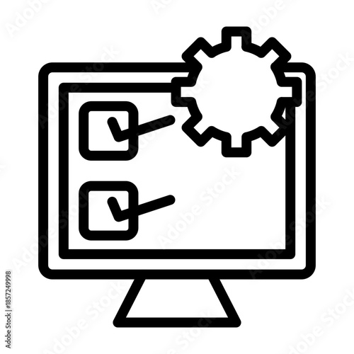 System Requirements Vector Line Icon Design