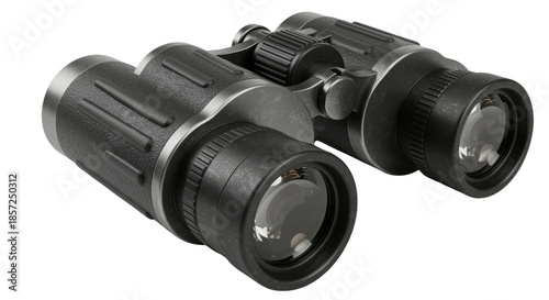 A black binoculars isolated on transparent background