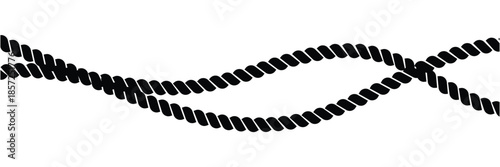 Rope set. Hand drawn doodle ropes isolated in various shapes, nautical cords. Rope circle border. Marine and climbing Cords templates. Vector illustration for decoration, crafts, sailing in eps 10.