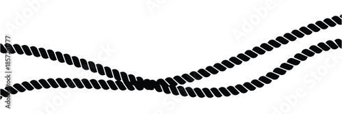 Rope set. Hand drawn doodle ropes isolated in various shapes, nautical cords. Rope circle border. Marine and climbing Cords templates. Vector illustration for decoration, crafts, sailing in eps 10.