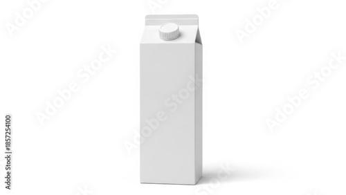 Blank white milk carton packaging mockup isolated on a white background