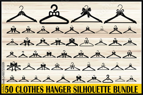 Clothes Hanger Silhouette Set for Fashion and Wardrobe Design