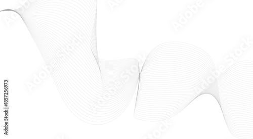 Horizontal banner template. Abstract futuristic template. Chrome technological wallpaper. Wave line background with smooth shape. Beautiful wavy line on a white background.