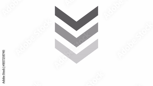 Looping Animated Forward Arrows Motion Graphic, Scrolling Progress V-Shape Indicator, Alpha Channel Background 4k video animation seamless loop