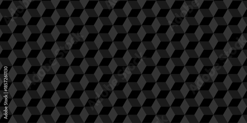 Vector structure box minimal black abstract cube square wall texture. geometric tile hexagon mosaic wall grid wallpaper. 