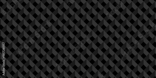 Vector structure box minimal black abstract cube square wall texture. geometric tile hexagon mosaic wall grid wallpaper. minimal geometric block cube isometric mosaic texture background.