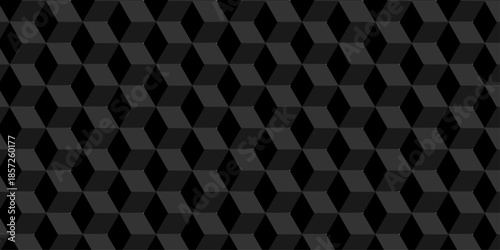 Vector structure box minimal black abstract cube square wall texture. geometric tile hexagon mosaic wall grid wallpaper. minimal geometric block cube isometric mosaic texture background.