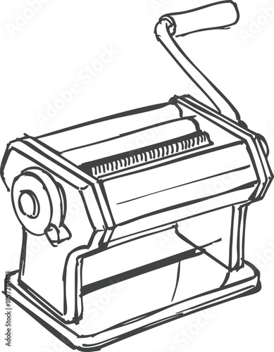Manual pasta machine drawing