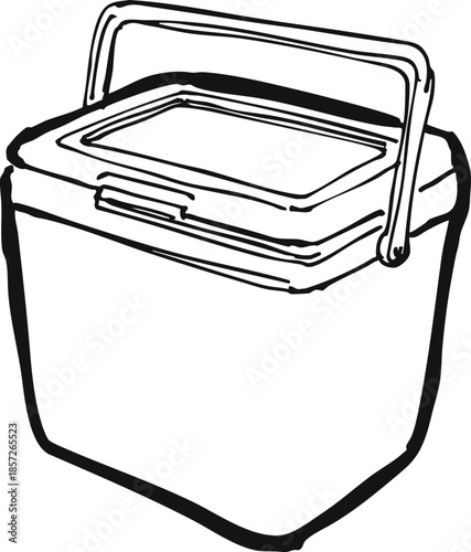 Portable cooler box outline