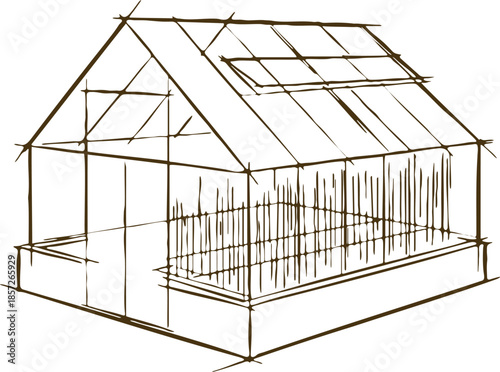 Greenhouse architectural sketch
