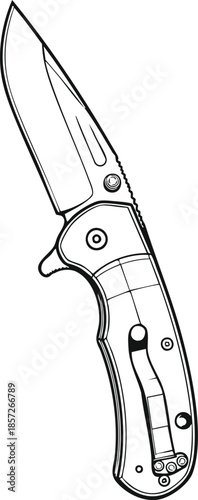 Folding pocket knife drawing
