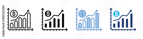 Investment icon set multiple style collection