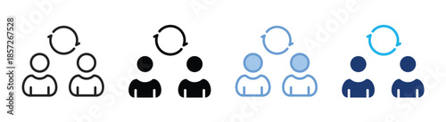 Interpersonal icon set multiple style collection