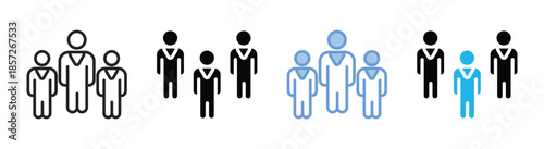 Team icon set multiple style collection