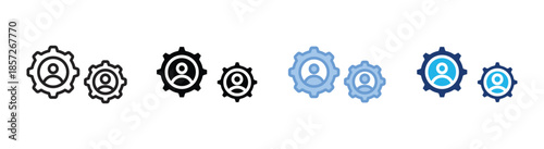 User icon set multiple style collection