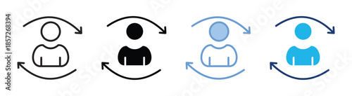 User icon set multiple style collection