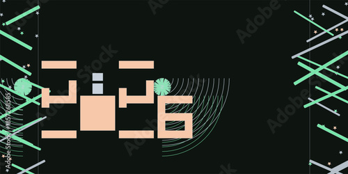 Happy New Year 2026 Celebration Background - Futuristic Tech Flow Corridor with Gold and Blue Neon Lines, Stars, and Fireworks for 2026 Holiday Event